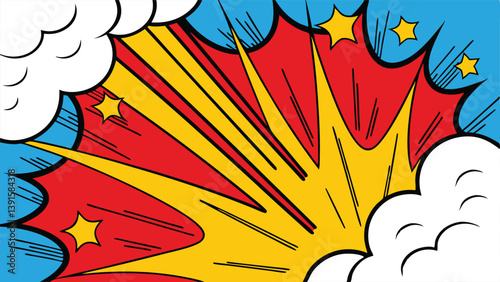 Dynamic Comic Book Explosion Pop Art Style Blast Power