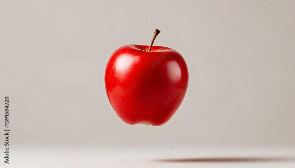 Obraz premium a red apple floating on the air with clean background, copy space