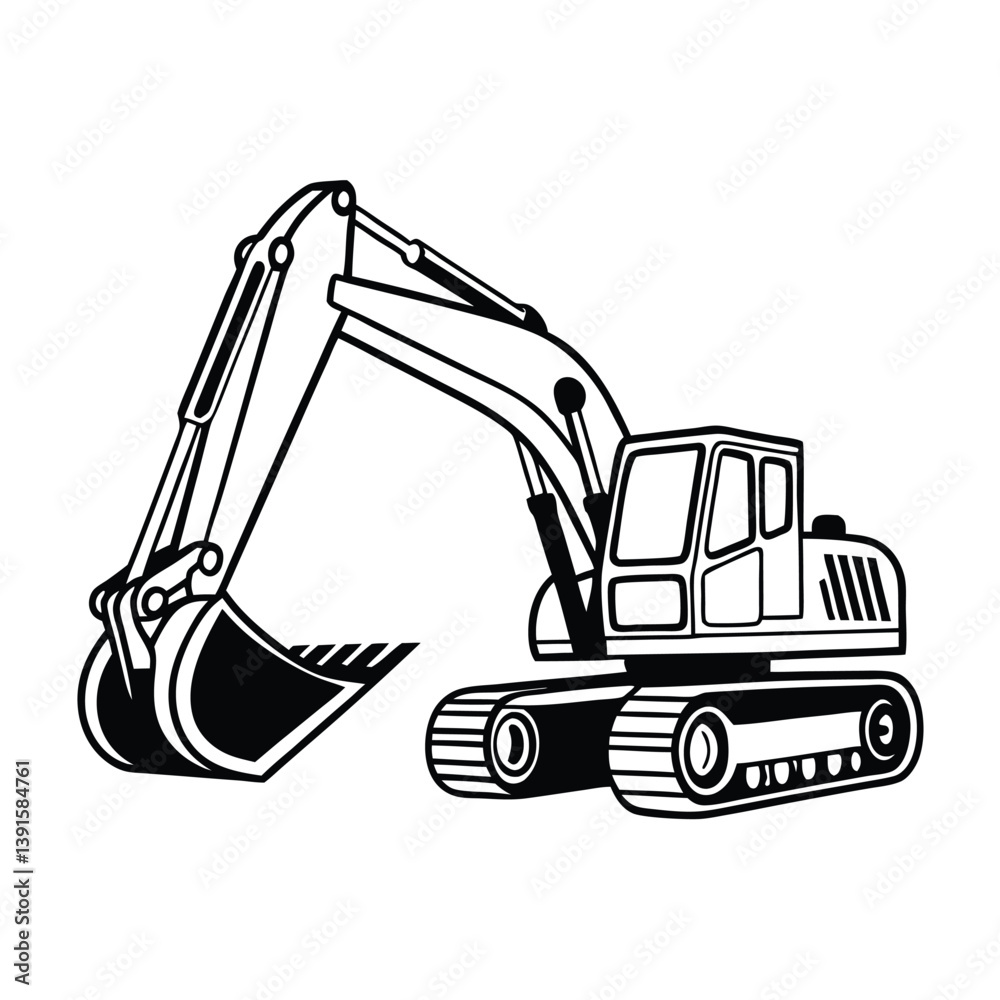 Naklejka premium excavator on white background