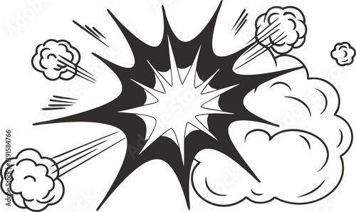 Dynamic Comic Book Explosion Pop Art Style Blast Power