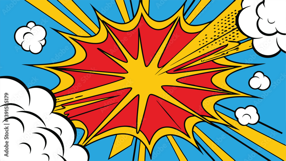 Dynamic Comic Book Explosion Pop Art Style Blast Power Dynamic Comic Book Explosion Pop Art Style Blast Power