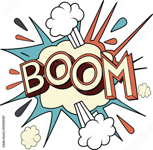 Dynamic Comic Book Explosion Pop Art Style Blast Power