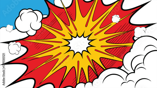 Dynamic Comic Book Explosion Pop Art Style Blast Power