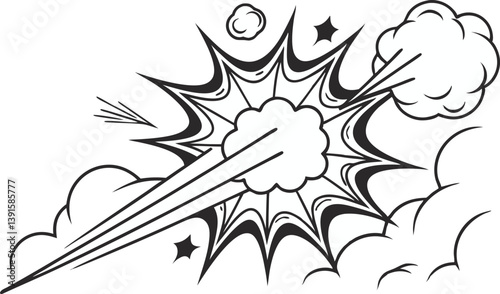 Dynamic Comic Book Explosion Pop Art Style Blast Power