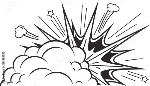 Dynamic Comic Book Explosion Pop Art Style Blast Power