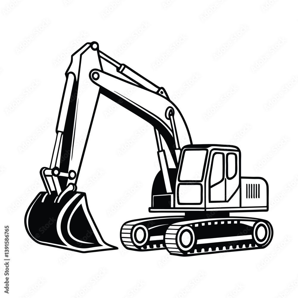 Naklejka premium excavator on white background