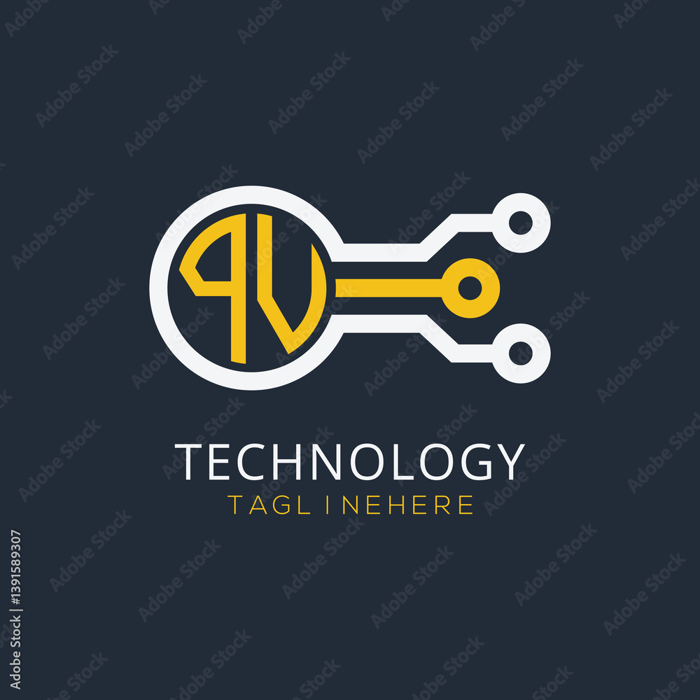 initial monogram for technology logo with circle style design initial monogram for technology logo with circle style design