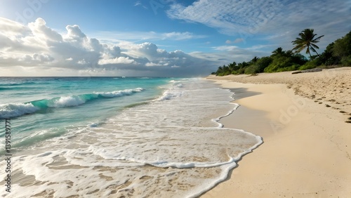 tropical beach with white sand beach