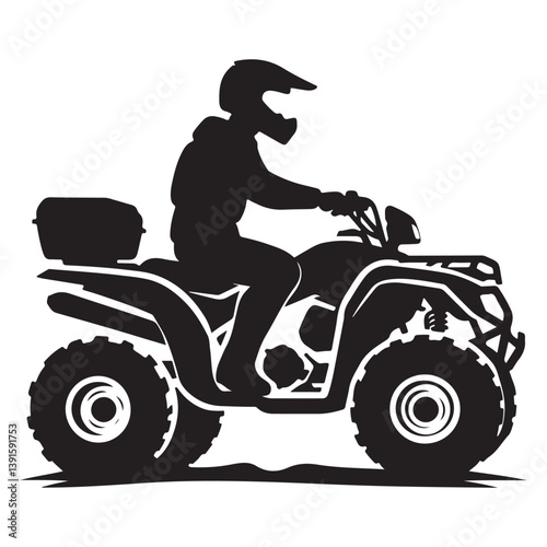 ATV Rider Silhouette Illustration Quad Bike Adventure Off Road Vehicle