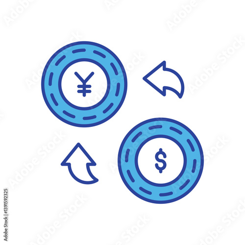 Currency Exchange icon vector stock illustration