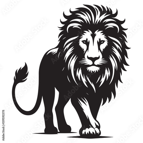 Majestic Lion Silhouette Vector Illustration Perfect for Regal Design