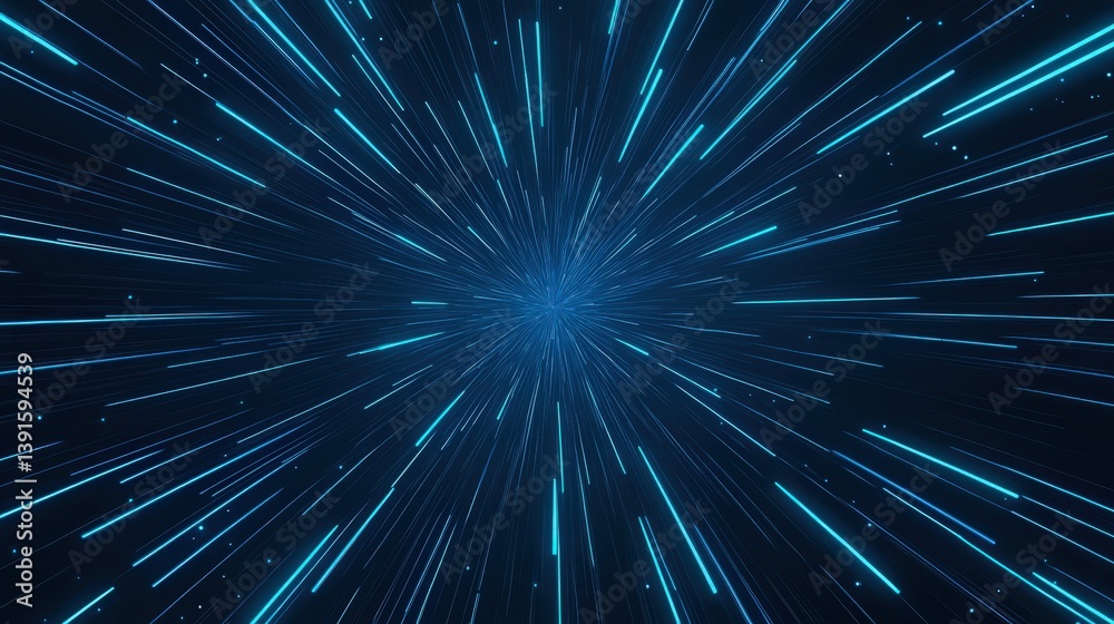 Blue star-burst space effect Blue star-burst space effect