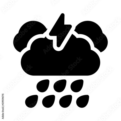 rain cloud glyph icon