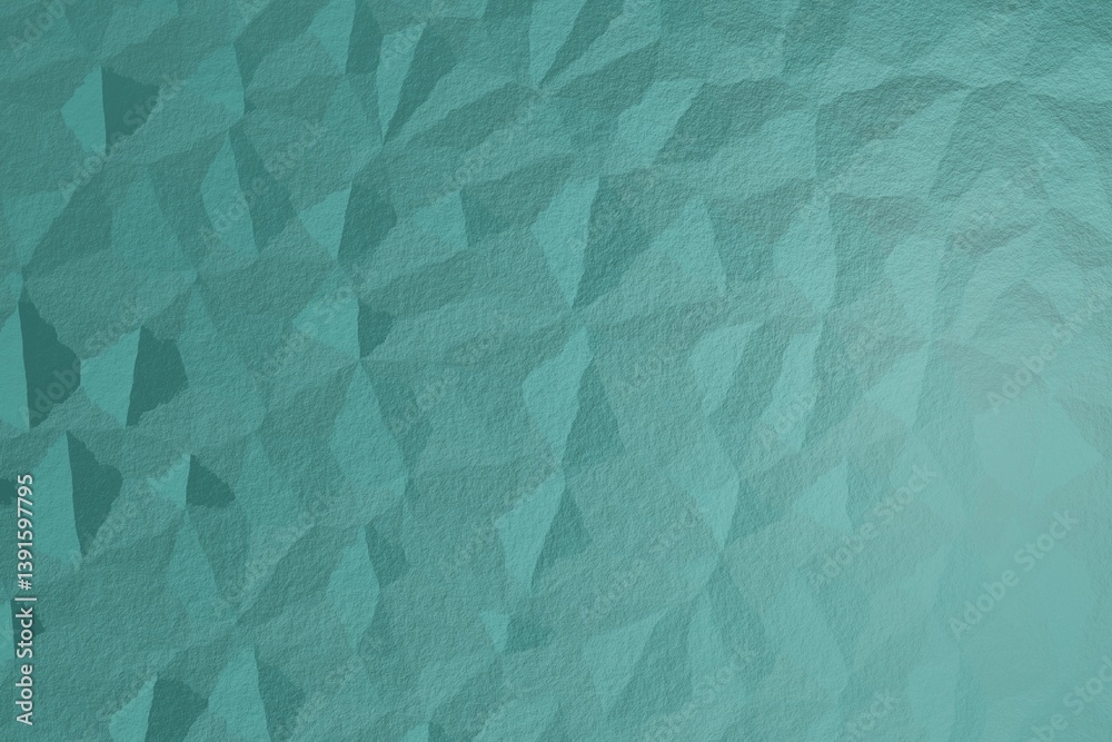 Medium aquamarine rough texture with polygonal relief. Light is coming from right