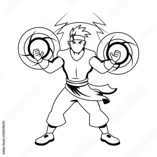 A glyph illustration of lightning hero 