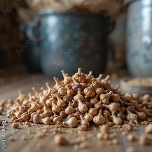 pile of onions on the floor after harvest