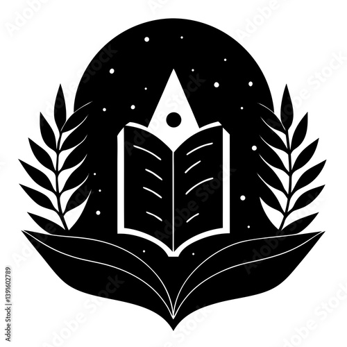 Generative AI bookish vibes vector art design with a clean white background for printables."