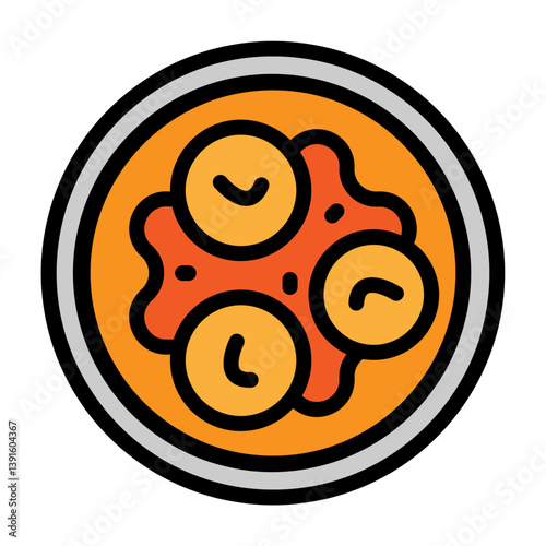 Hummus Vector Filled Icon Design