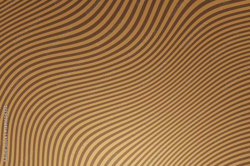 Copper wavy stripes, colorful background. Light is coming from bottom