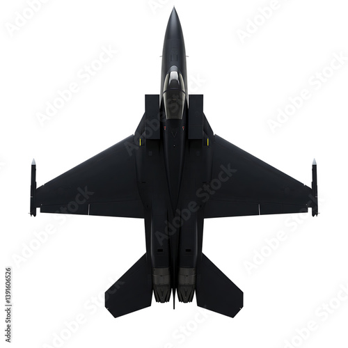Black Fighter Jet Top View