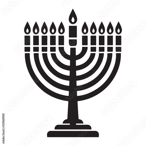 Hanukkah menorah celebration for Jewish tradition vector illustration and decoration