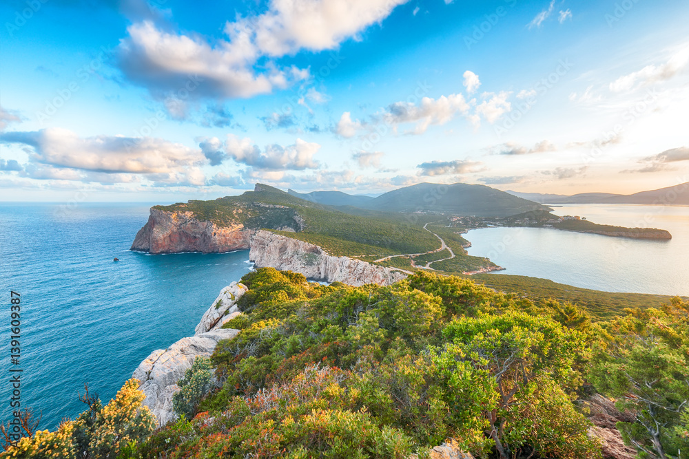 Amazing morning view on Cacccia cape.