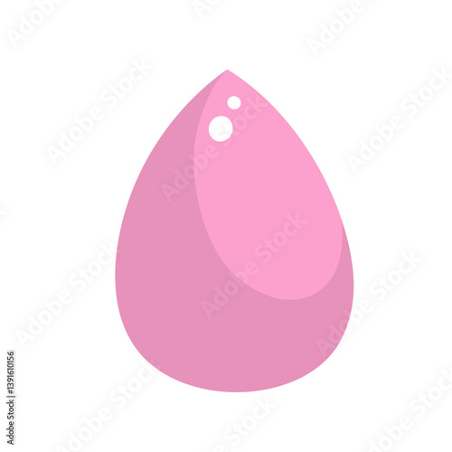 Makeup sponge. Powder puff. Fashionable women's accessory. Cartoon flat illustration.