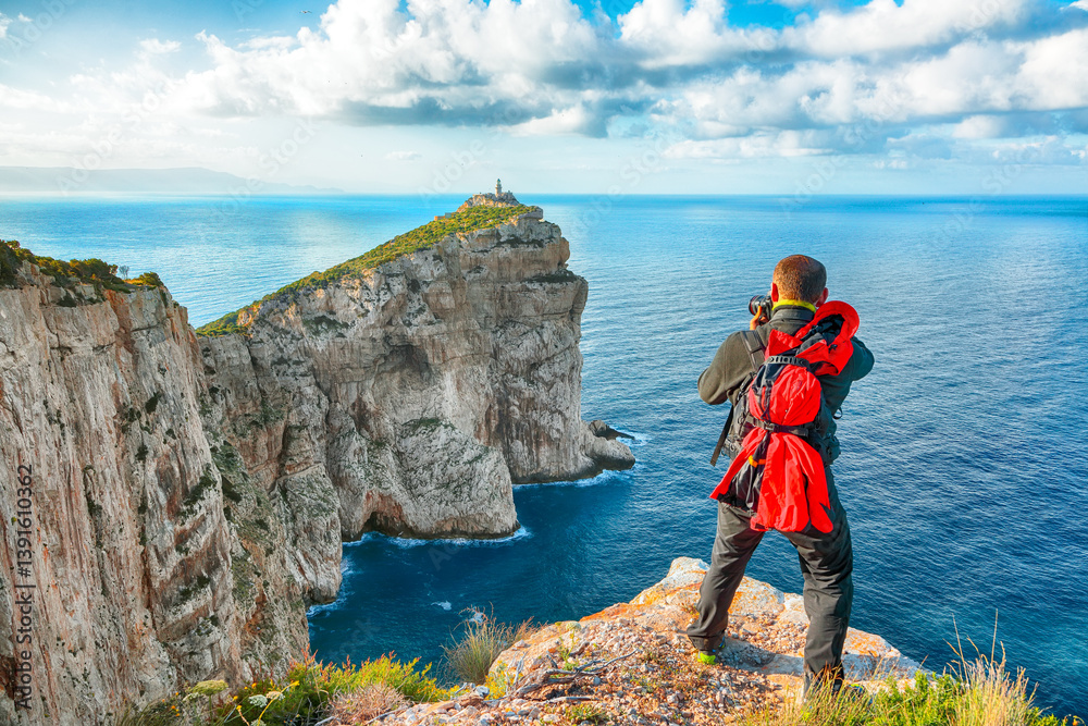 Unbelivable morning view on Cacccia cape Lighthouse.