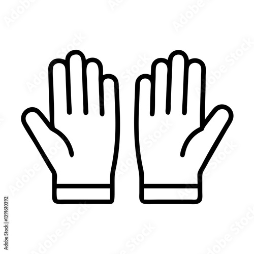 Illustration of protective gloves for safety and hygiene, work gloves, medical gloves, cleaning gloves, icon vector