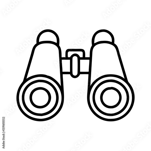 Binoculars vector icon illustration, optical instrument for distance viewing, travel and exploration