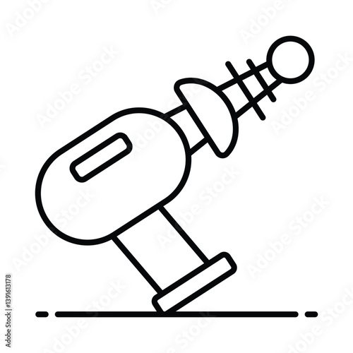 Space Gun vector outline icon. EPS 10 file