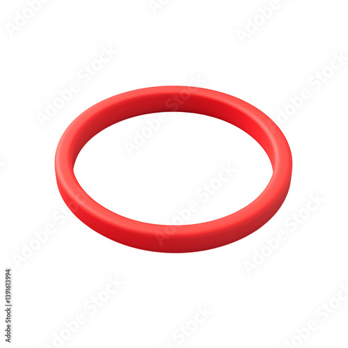 Obraz na płótnie A 3D render of a circular rubber ring composed of two loops, displayed in a clean minimalistic design style and isolated on a dark background for clear presentation w salonie