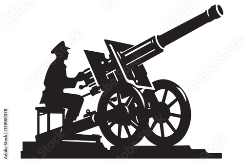 Artillery Gun Silhouette Vector Illustration Great For Historical Military Concepts