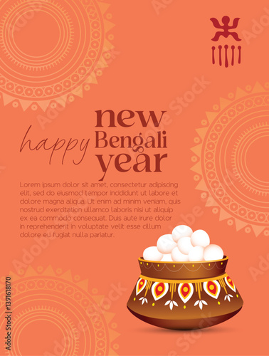 
Illustration of bengali new year with Bengali text Subho Nababarsha meaning Heartiest Wishing for Happy New Year
