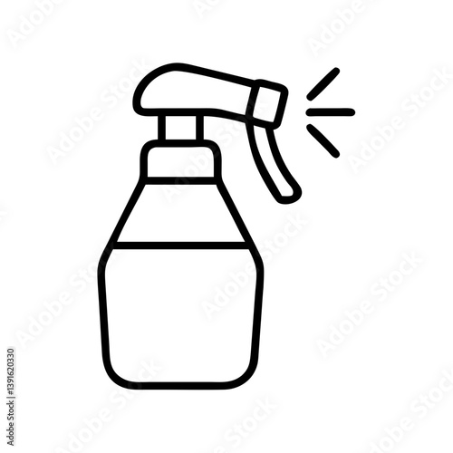 Spray bottle icon vector illustration for cleaning product disinfectant or gardening tool and hygiene 100
