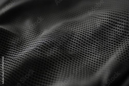 Soft black sports fabric texture with dotted pattern