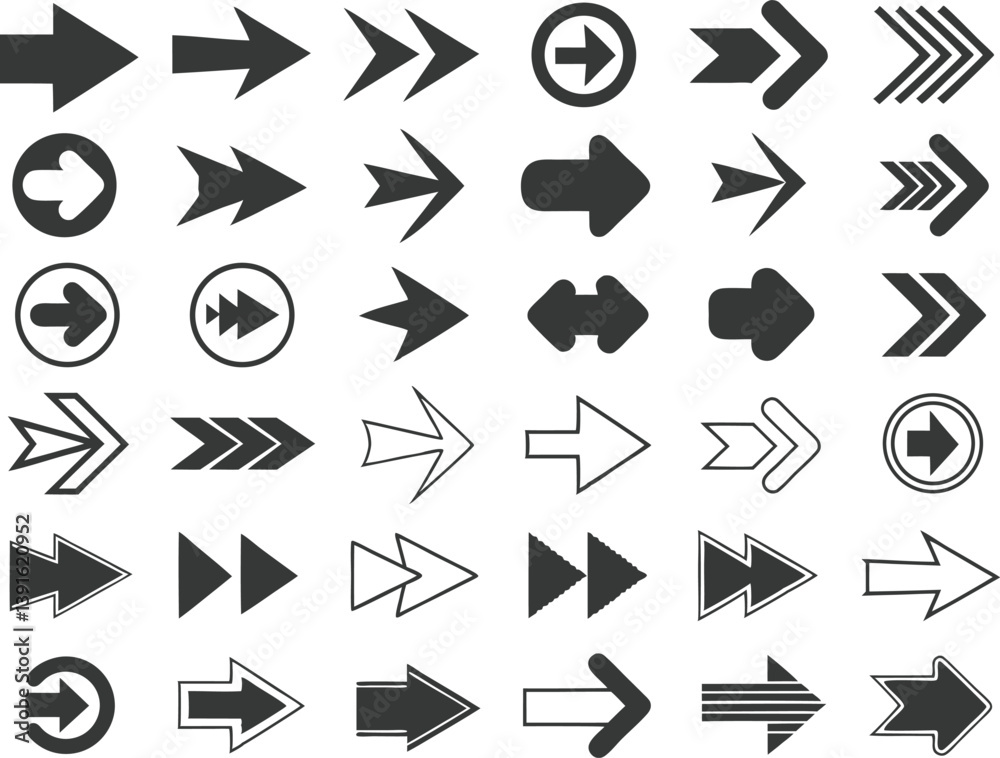 Arrow icon set. Collection of various arrow icons, symbols and elements. Modern simple arrows. Set of arrows icons Arrow icon set. Collection of various arrow icons, symbols and elements. Modern simple arrows. Set of arrows icons