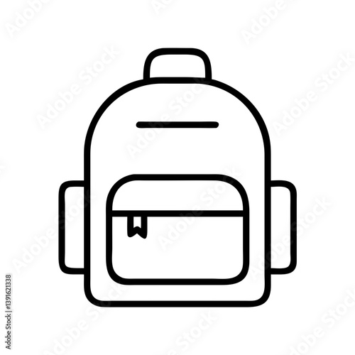 Backpack icon vector school bag rucksack knapsack travel bag hiking bag camping bag student bag line art