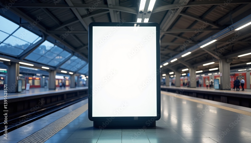square mock up of blank showcase billboard or advertising light box for your text message or media content at train station in the city, commercial, marketing and advertising concept. square mock up of blank showcase billboard or advertising light box for your text message or media content at train station in the city, commercial, marketing and advertising concept.