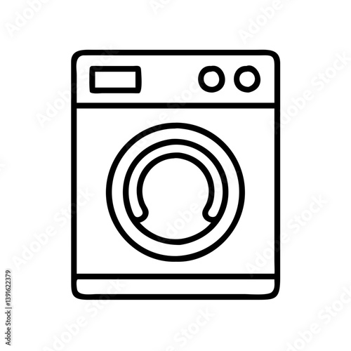 Washing machine laundry appliance icon vector illustration for home cleaning and washing clothes design