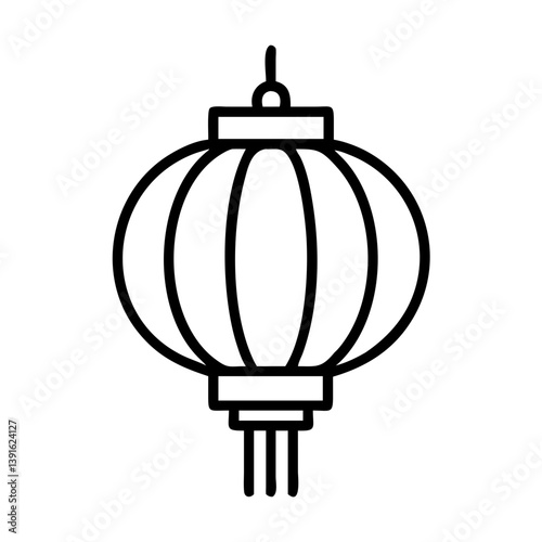 Outline chinese new year lantern vector illustration for graphic design and decoration, celebration light 100