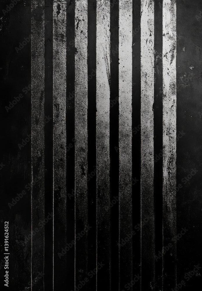 Obraz premium Black and white textured image with vertical lines evokes depth