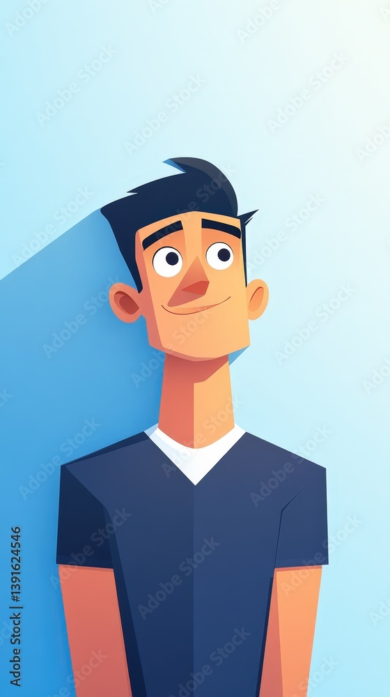 Cartoon-styled young man Cartoon-styled young man