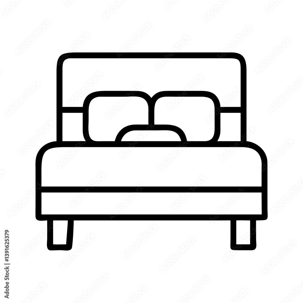 Modern bed frame with pillows furniture for bedroom interior design and sleep comfort in minimalist style Modern bed frame with pillows furniture for bedroom interior design and sleep comfort in minimalist style
