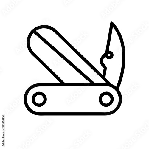 Vector illustration of a pocket knife swiss army knife multi tool for camping and outdoors use icon