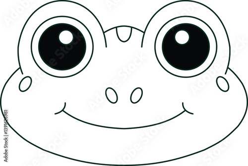 head frog icon, smile frog emoticon, head frog cartoon