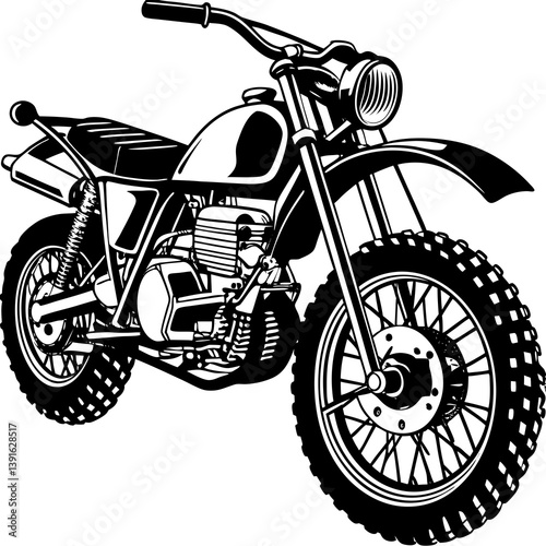 motorcycle on white background