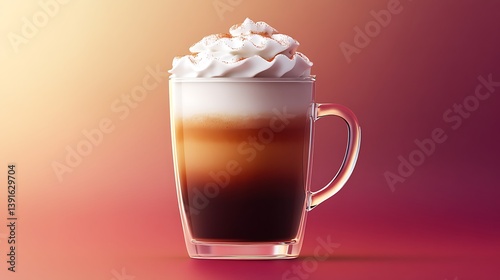 artistic 3d vector icon of a fresh americano coffee with foam art realistic textures and warm tones ideal for coffee packaging