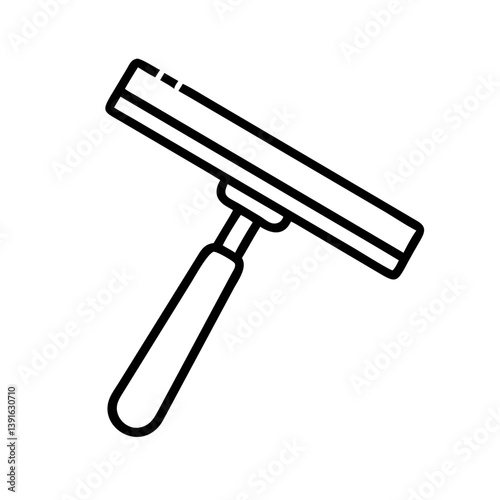 Window squeegee cleaning tool vector icon illustration for household chores and glass surface maintenance