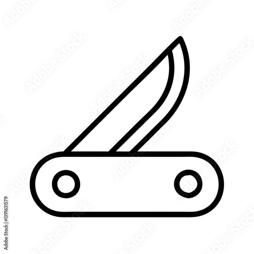 Pocket knife icon vector illustration, camping knife, folding knife, utility knife, survival knife, tool 100